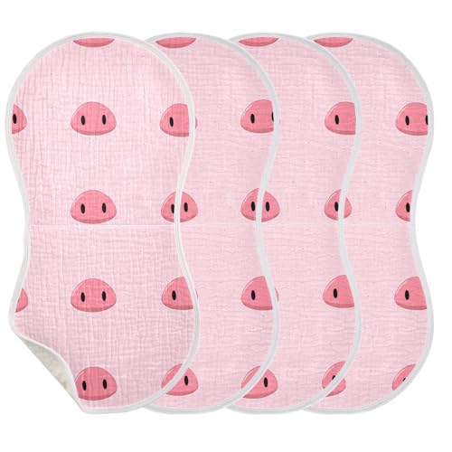 xigua Cartoon Pig Baby Burp Cloths for Newborn Boys and Girls 1 Pack, Soft & Absorbent Cotton Baby Burp Cloth, Baby Washcloths, Newborn Towel, Burp Rags3