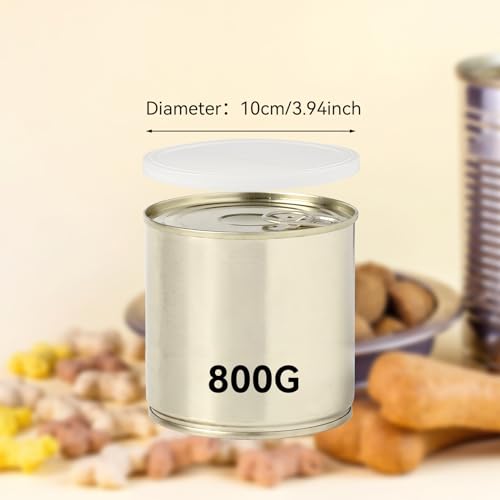 6 Stück Dosendeckel, Weiß Deckel für Dosen, Dosendeckel 800g, Waschbar Hundefutter, Dosenverschluss, Hundefutter für Futteraufbewahrung Tierfutterdosen(Durchmesser: 10cm)