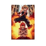 SDFGSD My Hero Academia Poster Anime MHA Bakugo et Red Riot Toile Art Poster et Art Mural Moderne Chambre Famille Décor Posters