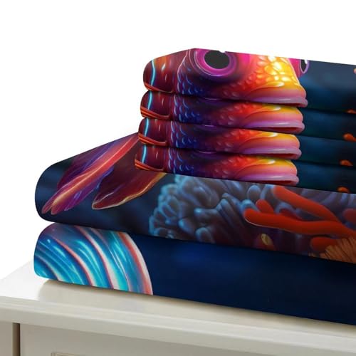 Housse de couette poissons 3D ultra douce en microfibre de qualité supérieure - 7