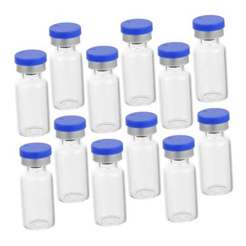 CIYODO 50 pièces Flacons Verre Transparent avec Bouchons Étanches Flacons Échantillons pour Liquides et Substances pour Pharmacie et Laboratoire