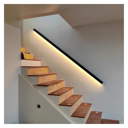 Kit de rampe d'escalier robuste avec main courante noire réglable