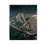 Hau3sh3a Francis Bacon Bilder Zahlen in einer Landschaft kunstdruck auf leinwand abstrakt Reproduktion auf Leinwand Wohnzimmer Wanddeko Bilderwand Geschenk50x40cm(20x16in) Rahmenlos