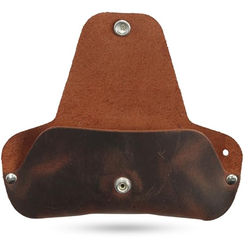 Image of Toprank Leather Eyeglass Case - Handmade Slim Sunglasses Holder, Genuine and Universal Fit for Men and Women