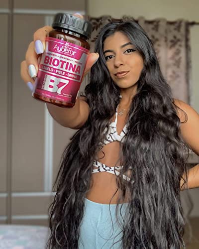 Biotina para crescer cabelo com tônico fortalecedor aubefor kit 30 dias crecimento acelerado e zero