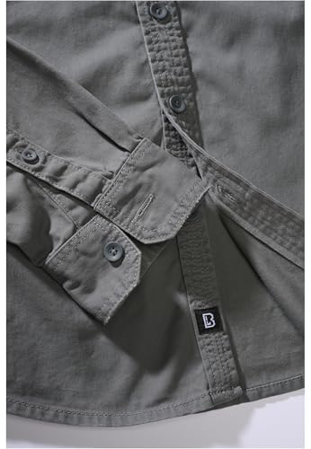 Brandit Vintage Shirt Long Sleeve, Uomo, Charc Grey, M - 10