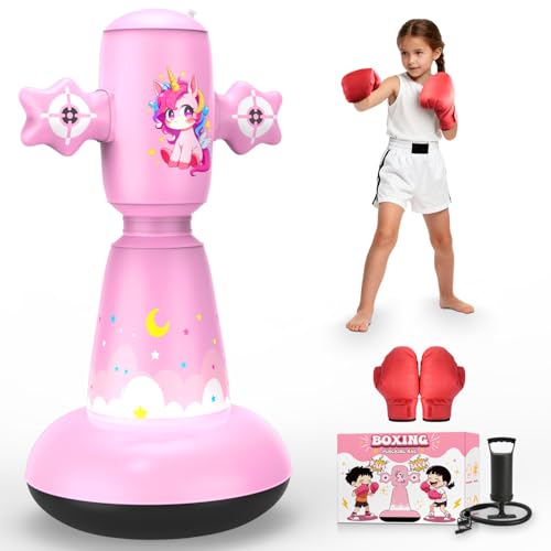 58" Kids Inflatable Punching Bag with Gloves & Stand