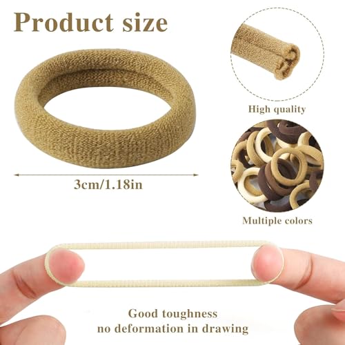 Image of Diversa Small Hair Elastics Kids Hair Bands Baby Girl Hair Rubber Bands Tiny Ponytail Holders Soft Mini Hair Ties (Dark Multicolor, Pack of 100 Pcs)