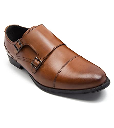 Thomas Crick Boycie - Zapatos Formales con Correa Doble Monje para Hombre, Tan, 42 2/3 EU