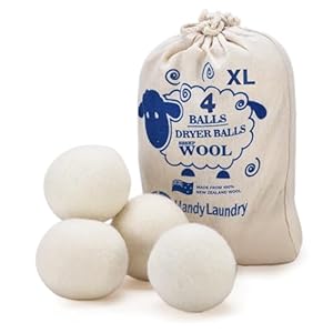 Useful Laundry Wool Dryer Balls – Pure Cloth Softener, Reusable, Reduces Clothes Wrinkles and Saves Drying Time. The Giant Dryer Ball is a Higher Different to Plastic Balls and Liquid Softener.