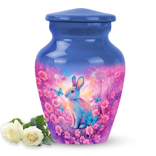 Image of Rabbit Urn - Miniature Urn for Human Ashes - 3 Inch - Pack of 1 - Burial Decorative for Mom & Dad - Keepsakes Urns for Ashes - Memorial Urns for Male & Female