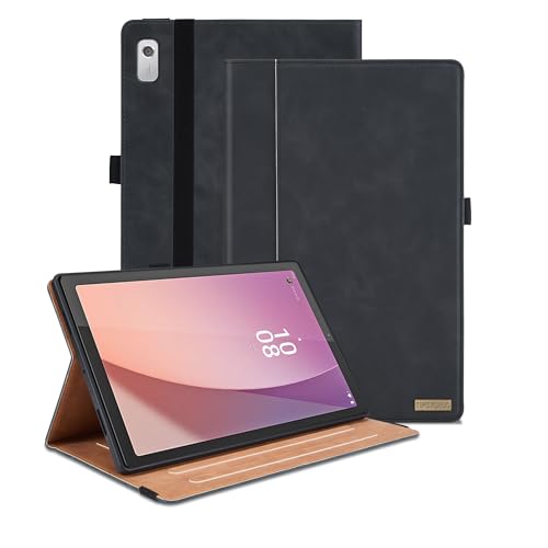 Case for Lenovo Tab M9 9.0 inch 2023 (TB-310FU) / Nook 9 Lenovo Tablet 2024 Multi-Angle Viewing Smart Cover with Pocket Business PU Leather Flip Stand Cover-Black