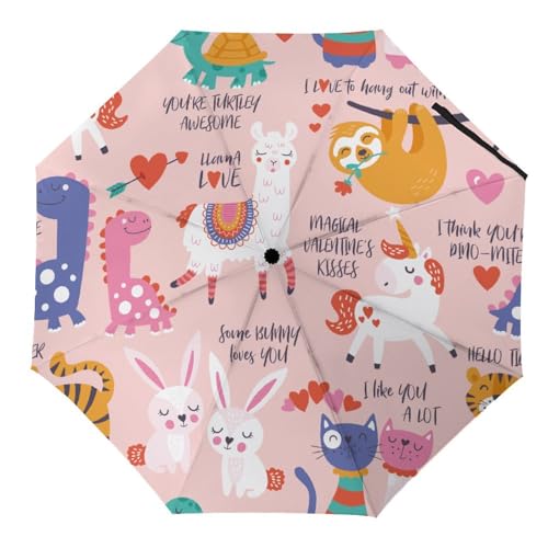 Parapluie pliant lapin alpaga automatique pour illuminer les jours de pluie