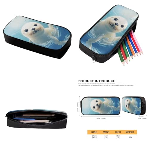 Showudesigns Harp Seal Bookbag with Lunch Box Backpack for School Girls Elementary School Bag Lunch Bag Kids Book Bag Lunchbox Pencil Case Blue Ocean Animal Water Bottle Holder Blue4