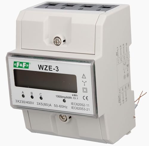 Onderstroommeter DIN-rail MID digitaal 3-fasen F&F