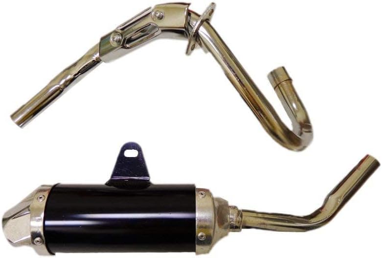 Performance Exhaust Pipe Muffler for Twin Spar Perimeter Frame SDG SSR 125cc Pit Bike Dirt Bike Honda XR50 CRF50 D Section Style (Black)