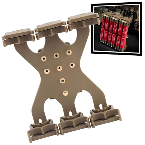 LZAQHMT Portacartuchos Táctico para Escopeta Calibre 12-12 Cartuchos Bolsa De Ángulo Ajustable con Adaptador para Cinturón para Equipo De Caza Y Tiro(Coyote Brown)