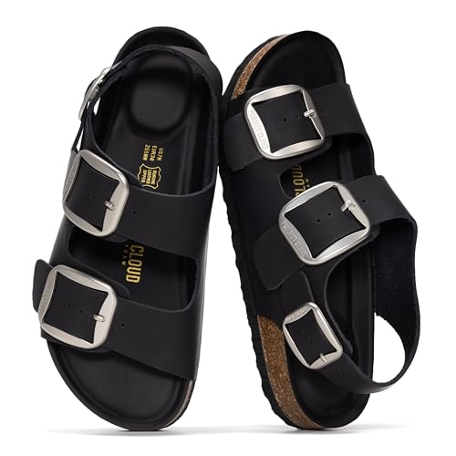 Image of Project Cloud 100% Genuine Leather Beach Sandals for Women 2026 with Lightweight & Comfortable Slides for Women - Non Slip with Memory Foam Slingback Womens Sandals 2026 (Garda)