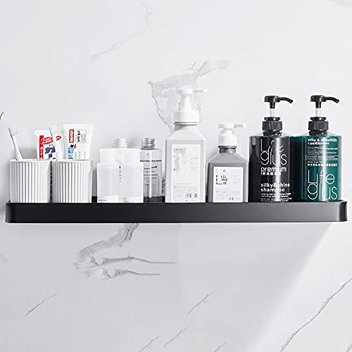 Cesta de Ducha Cesta de Ducha Negra Sin perforación Organizador de Ducha Adhesivo Montado en la Pared Espacio Aluminio para baño de cocina-A60cm