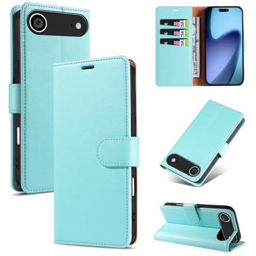 RKINC Wallet Case for iPhone 17 Air, 3 Card Holders, Aqua