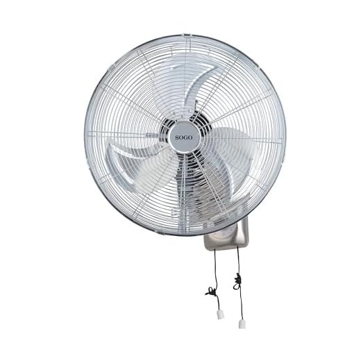 SOGO Ventilador Industrial Potente de Pared Ø45cm|18" con Función de Oscilación, Motor Potente e Inclinación ajustable, Aspas de metal aluminio, Control con cuerda (no mando), 150W…