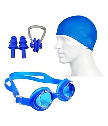 EmmEmm Premium 4 in 1 Swimming Combo of Cap, Goggles, Ear Plugs & Nose Clip (in Multi Colors) (B0BTYWG1PR) Amazon Price History, Amazon Price Tracker