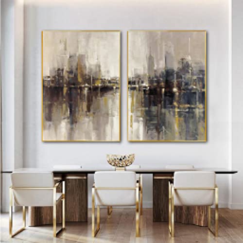Pintura sobre lienzo de paisaje urbano dsdsgog de 40x60cm para decoracion de pared moderna 5