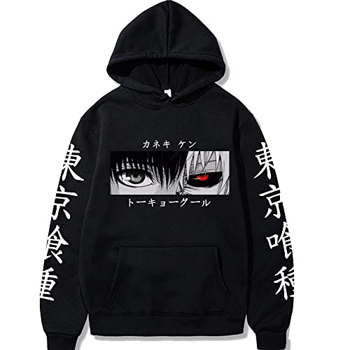 Tokyo Ghoul Anime Hoodie Ken Kaneki Cosplay Black Hoodies Graphic Anime Pullover Casual Sweatshirts for men women