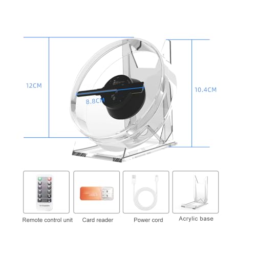 Bewinner 3D -Hologramm -Fan mit WiFi App Control, 1080x1600 HD Holographic Display, 48 LED -Perlen, Fernbedienung und Montierbar für Geschäftsgeschäfte, Veranstaltungen,