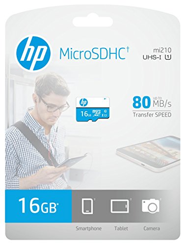 Image of HP 16GB MicroSD Memory Card SDHC mi210 Class 10, UHS-I, U1 Card, Upto 80MB /s R, 10 Y Warranty