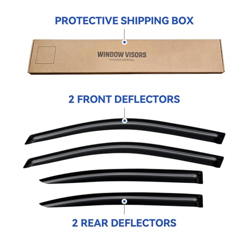 Image of Window Visors Rain Guards Shield for 2008-2014 Dodge Avenger, Out-Channel Window Vent Wind Deflectors Visors Shades for 08-14 Dodge Avenger
