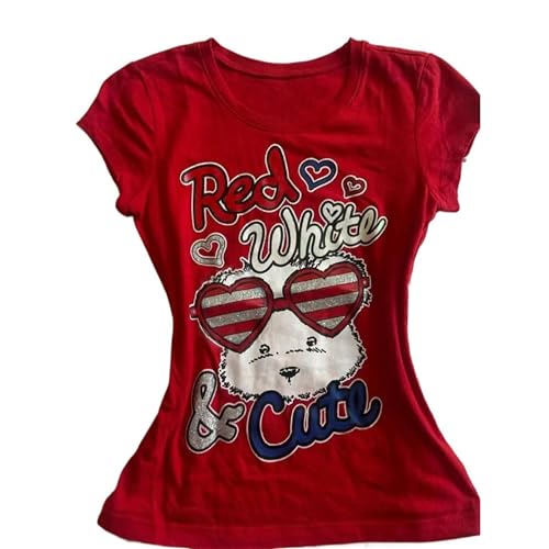 Image of Kawaii Cutecore Harajuku Y2k 2000s Tops Summer Preppy Aesthetic Alt Goth Emo Short Sleeve Graphic Tees