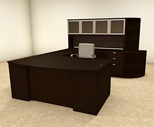 6pc U Shape Modern Contemporary Executive Office Desk Set OF-CON-U45