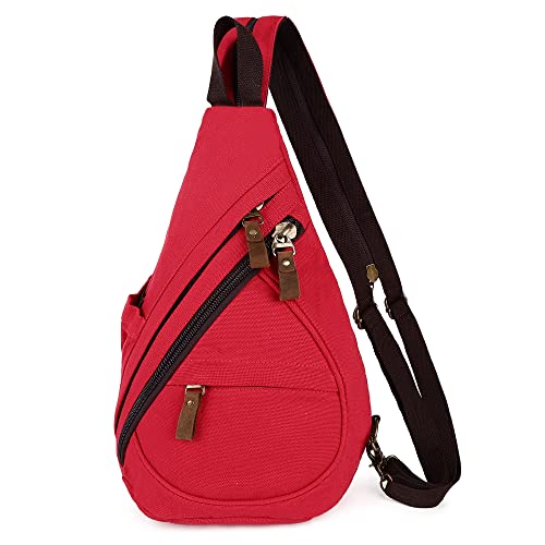 HuxFam Sling Bags for Women Backpack Purse Canvas Crossbody Bags for Women Small Travel Hiking Daypack