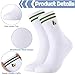 Utensilsto 6er Pack Tennissocken Sportsocken Damen 39-42 Weiße Socken mit Frucht Streifen Motiv Tennis Sport Socken Baumwollsocken Lustige Geschenke Für Damen Frauen Tennis Lauf Arbeit Sport weiße