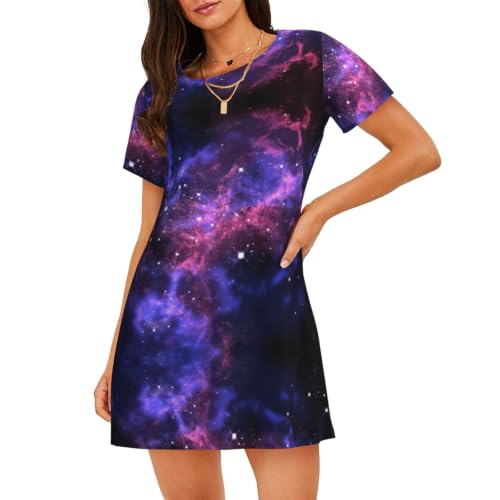 Chemise de nuit galaxie douce cadeau femme idéal pour nuit étoilée confortable