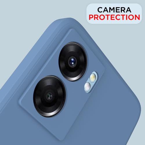 Image of Outlouders Back Cover for Oppo K10 5G | Camera Protection | Durable Soft Matte Silicone Bumper Case (Aqua Blue)