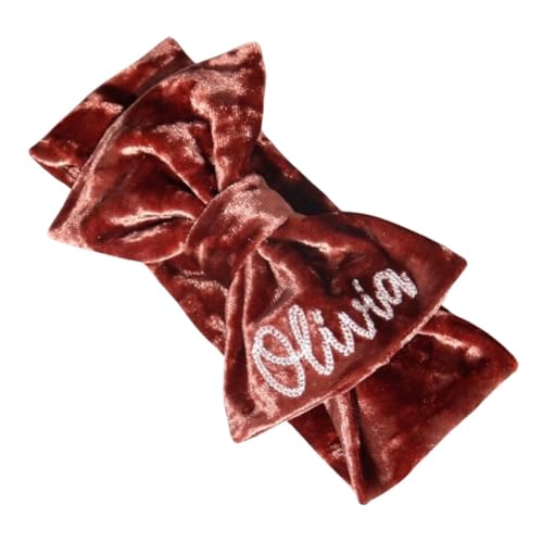 Fall Bow Custom Personalized Headband Bow for Newborns, Infants, and Toddlers; Perfect for Gifts, Everyday, Bringing Baby Home, and Photoshoots - Soft Stretchy Velvet2