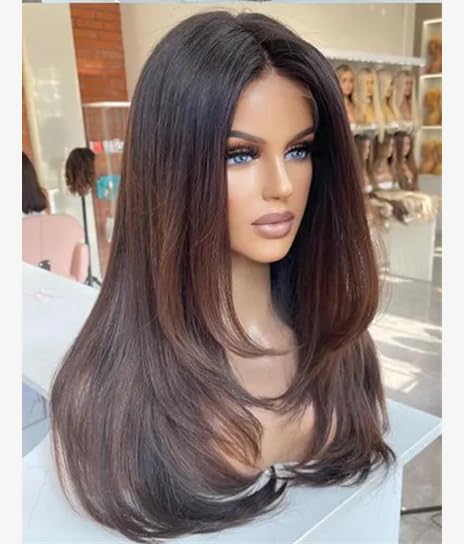 Wig lace 13x4 18 pouces avec une densite 180 ombre hair naturelle