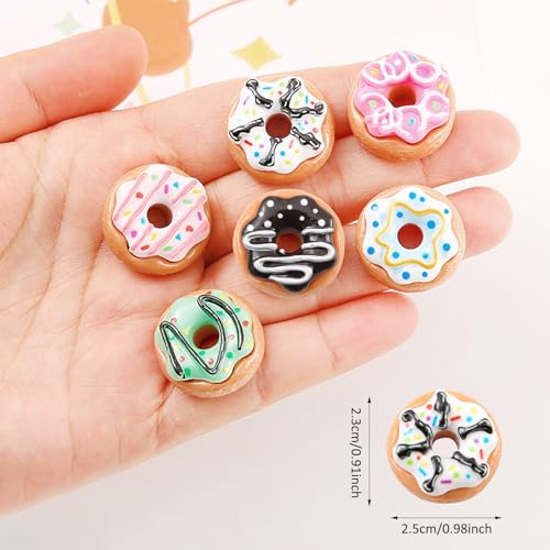 12 imanes decorativos de donut para refrigerador miniatura 3