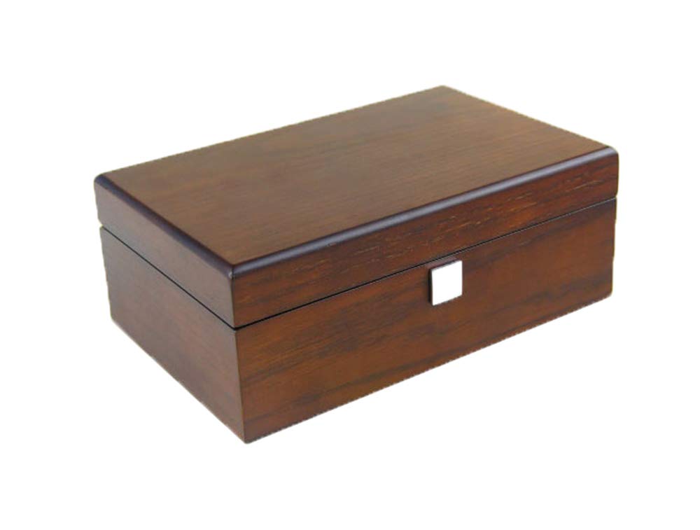 Boîte à bijoux en bois noble avec serrure et double rangement