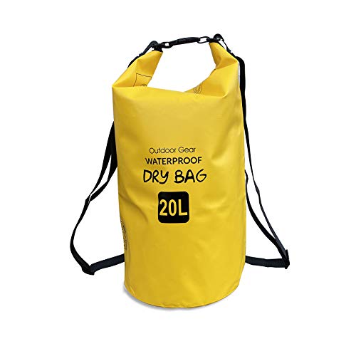 Mochila Bolsa Seca Impermeable EliteShield Roll Top 10L Amarilla con Funda para Teléfono miniatura 1