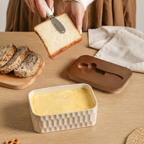 Artebake Butter Dish with Lid and Knife, Ceramic Airtight Butter Keeper by ArteBake - Used condition - Image 2