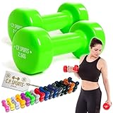 c.p.sports manubri | set di 2 manubri - pesi da 0,5 kg a 12 kg | manubri per donne e uomini | set di manubri per lo sport, il fitness, la ginnastica, l'allenamento della forza, la palestra di casa