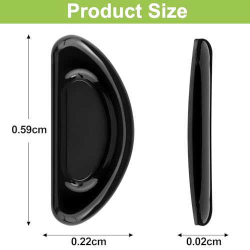 12 Pairs Silicone Nose Pads for Glasses, Push-in Glasses Nose Pads Silicone, Glasses Nose Pads, Fits Regular, Sunglasses, and Reading Glasses, Includes Screwdrive (Black+Clear)