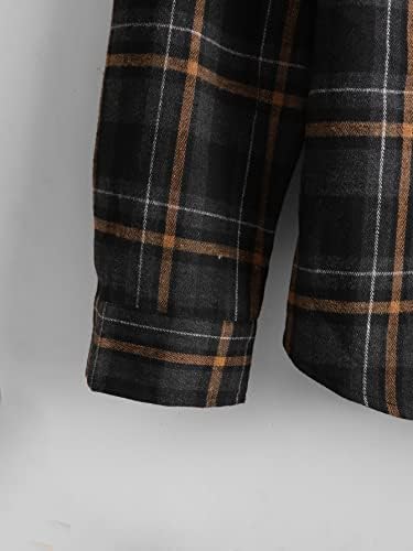 Floerns Men's Plaid Print Long Sleeve Collar Button Down Shirt Blouse Tops