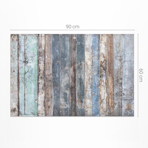 Tapis de sol vinyle 60x90 cm extérieur en PVC rectangle effet planches - 4