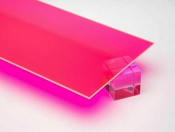 1/4" 0.236" Neon Pink Fluorescent Acrylic Plexiglass Sheet 24"x12" Cast 6mm Thick Nominal Size AZM