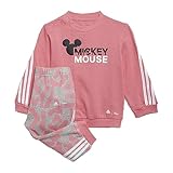 adidas inf dy mm jog, tutina per bambino e neonato unisex-bimbi 0-24, top:rose tone/white bottom:medium grey heather/rose tone f21/white, 912m