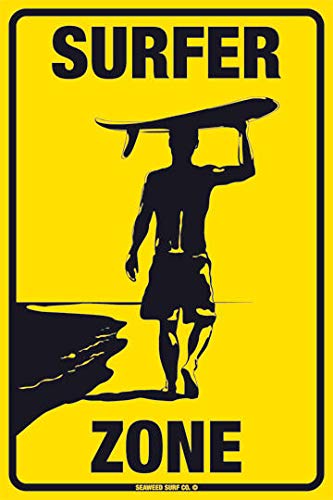 TNND Surfer Zone Guy Surf Surf Surf Beach Man Grotte en métal 20,3 x 30,5 cm